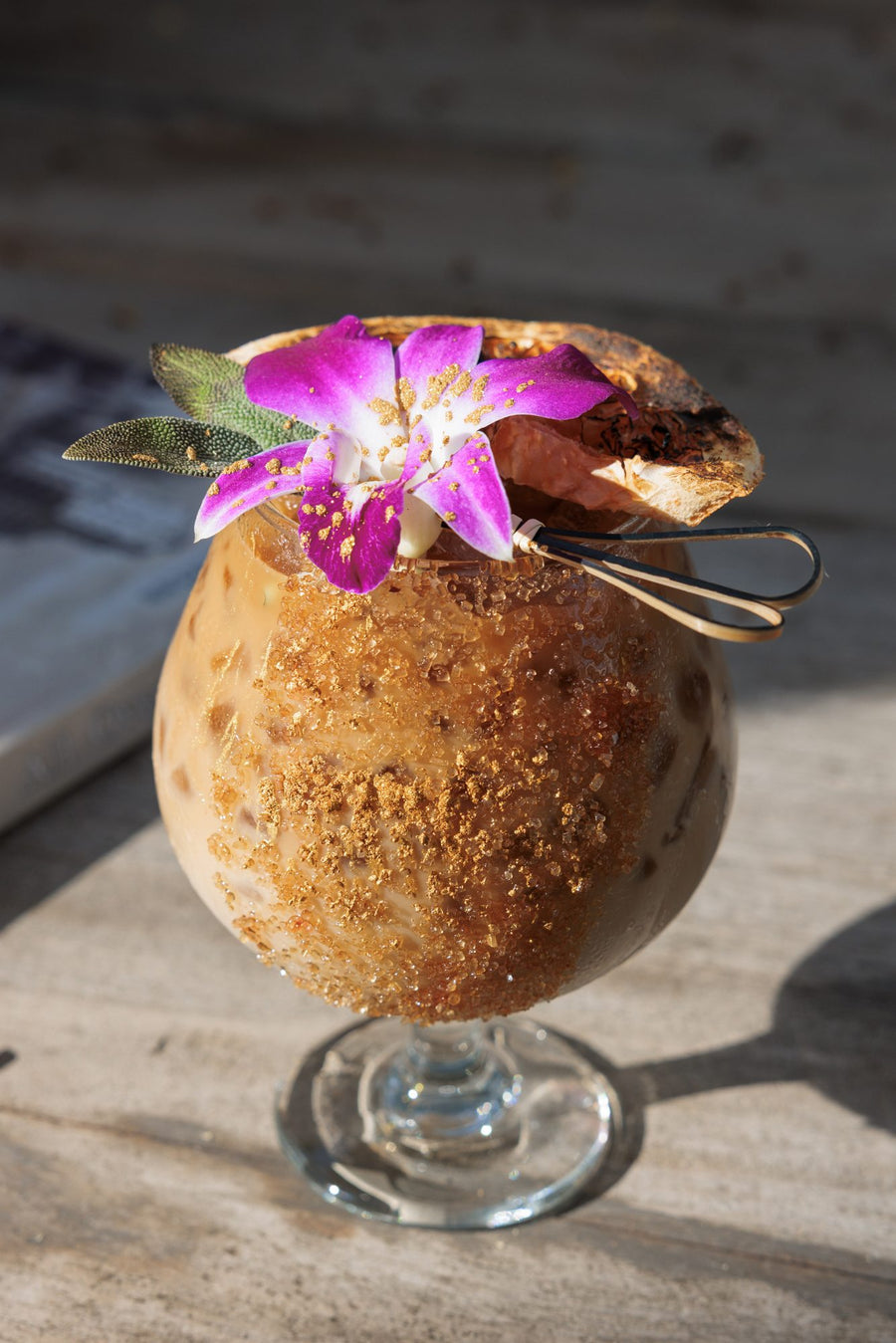 Caje Ventura coconut orchid drink