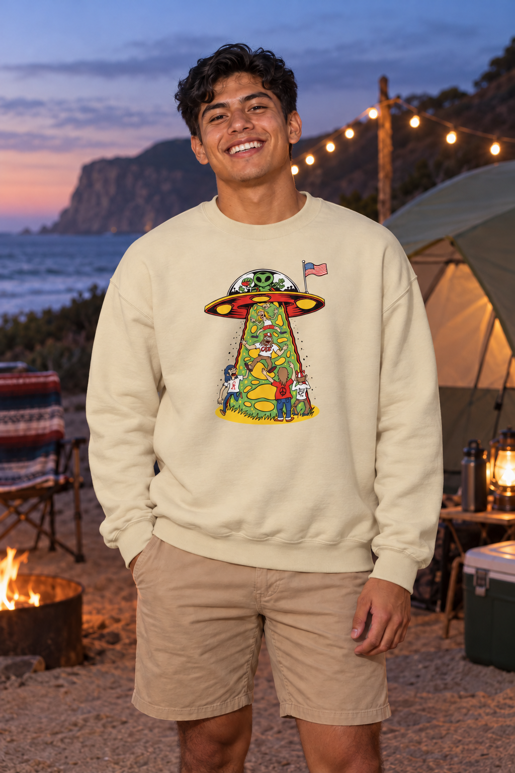 Cajé Abduction Crewneck Sweatshirt - Sand