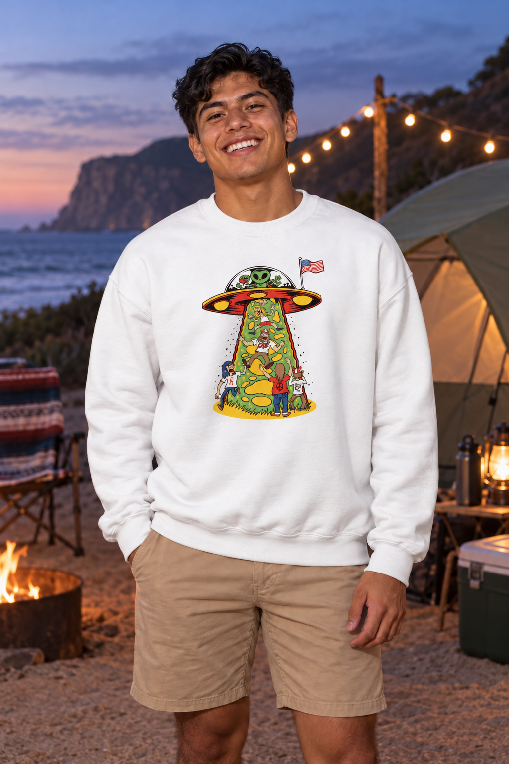 Cajé Abduction Crewneck Sweatshirt - White