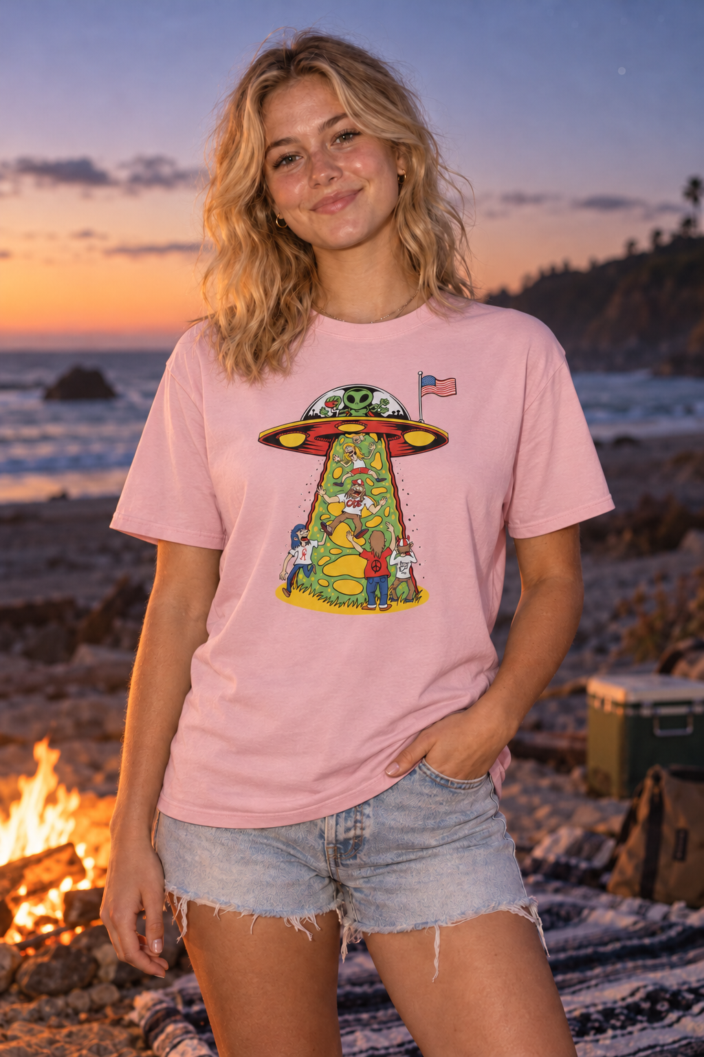 Cajé Abduction T-Shirt - Light Pink
