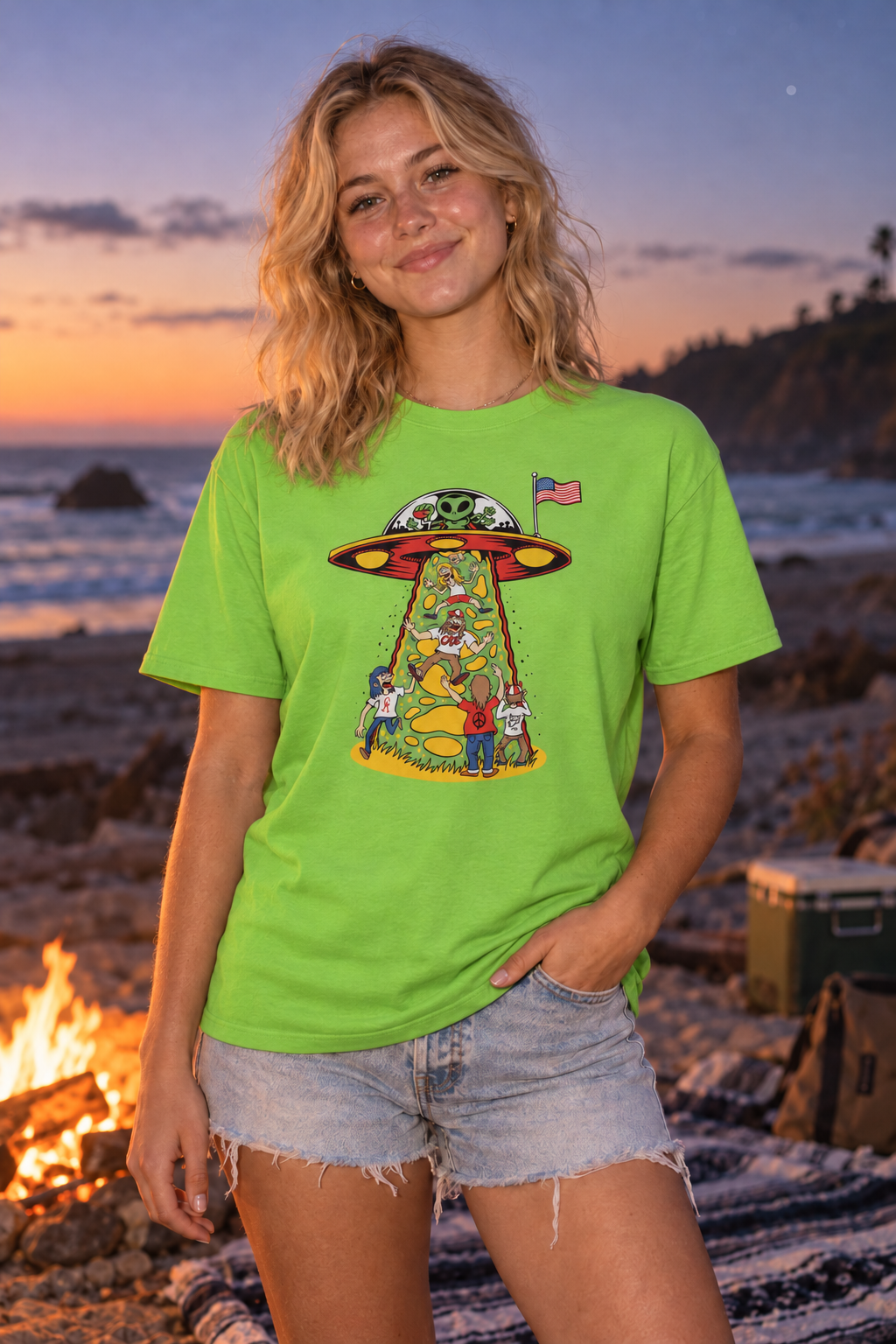 Cajé Abduction T-Shirt - Lime