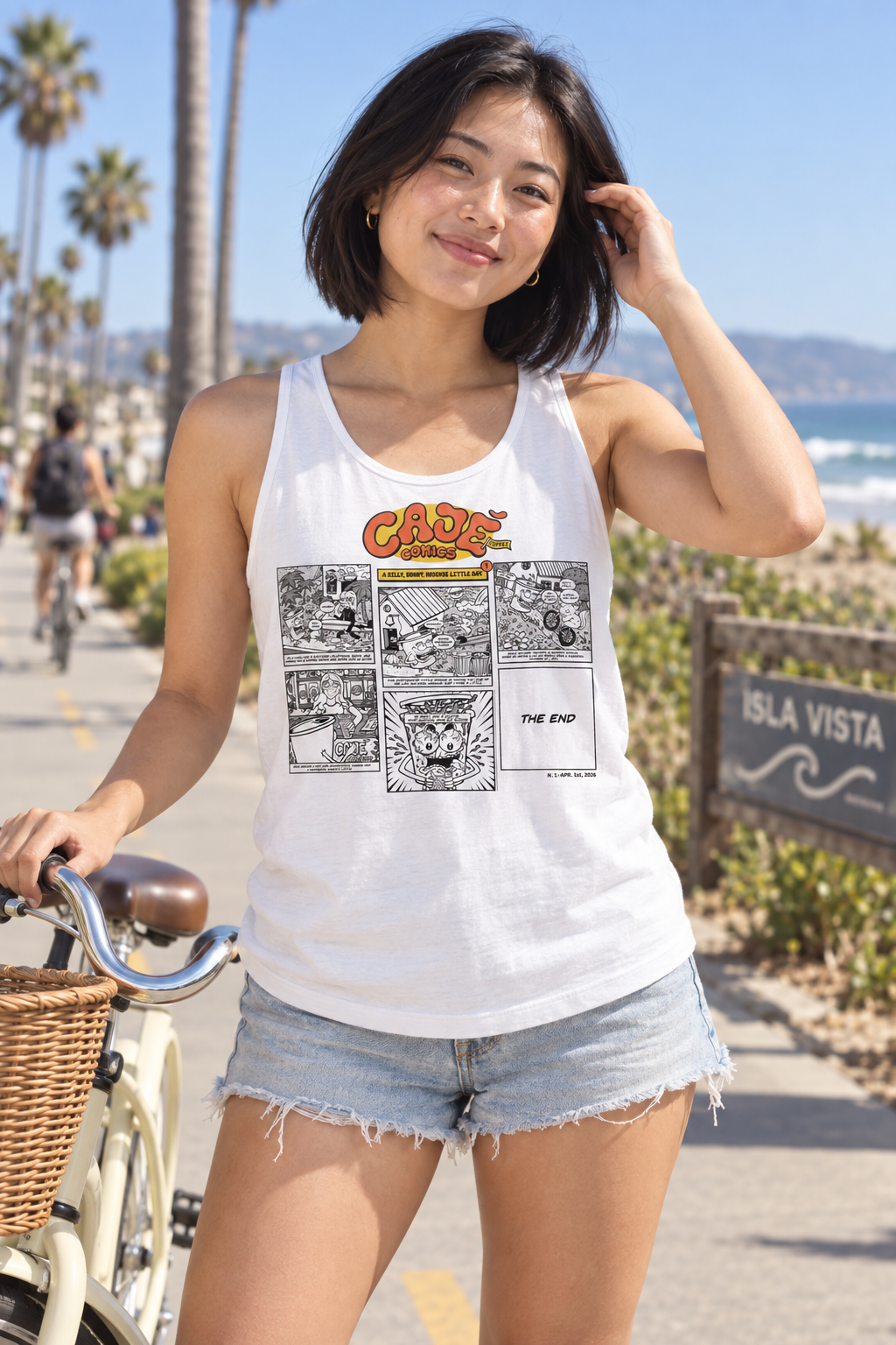 Cajé Comics #1 Tank Top - White