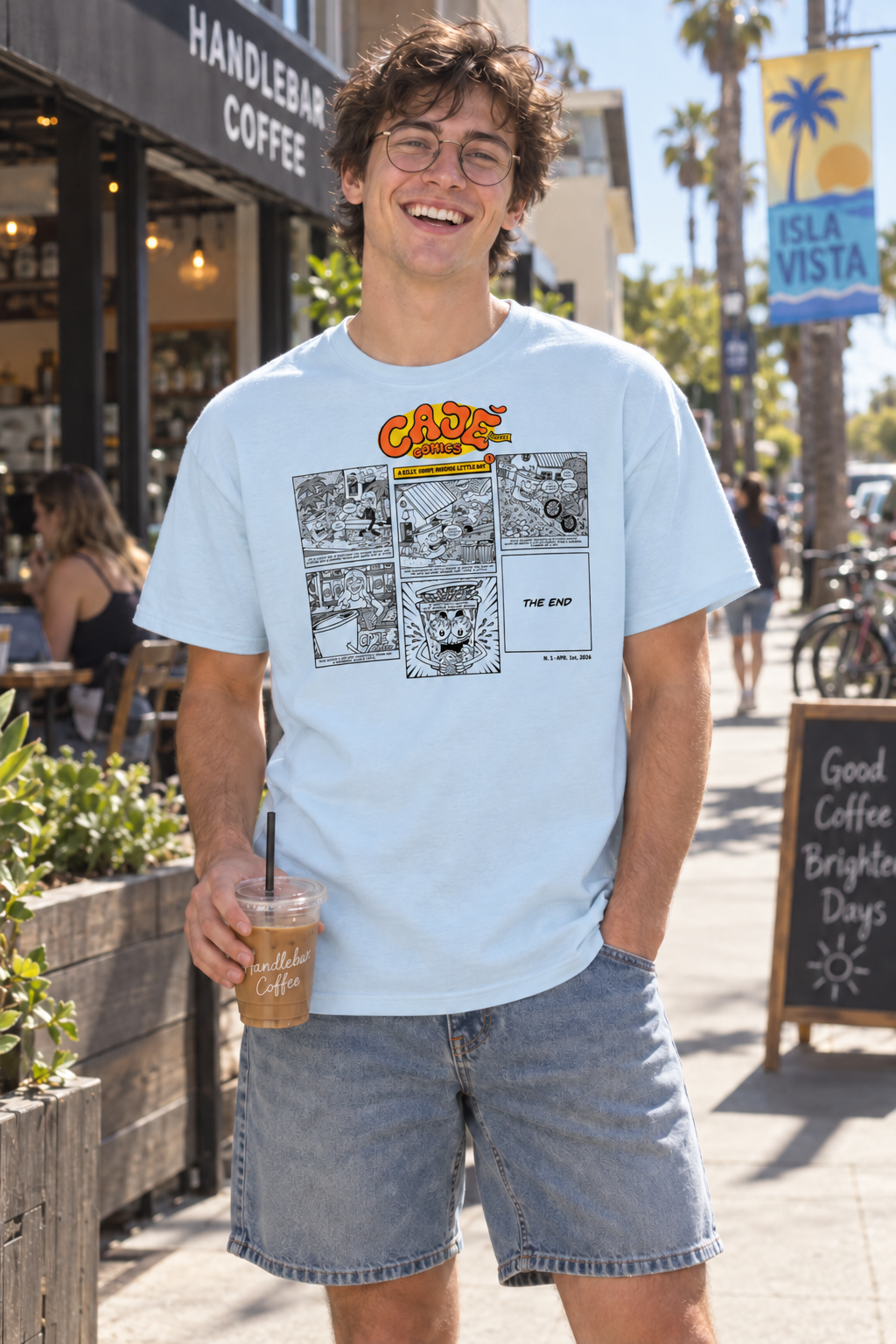 Cajé Comics #1 T-Shirt - Light Blue