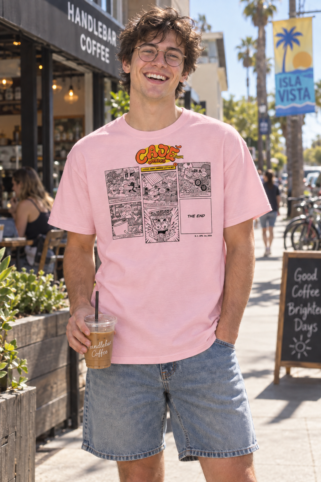 Cajé Comics #1 T-Shirt - Light Pink