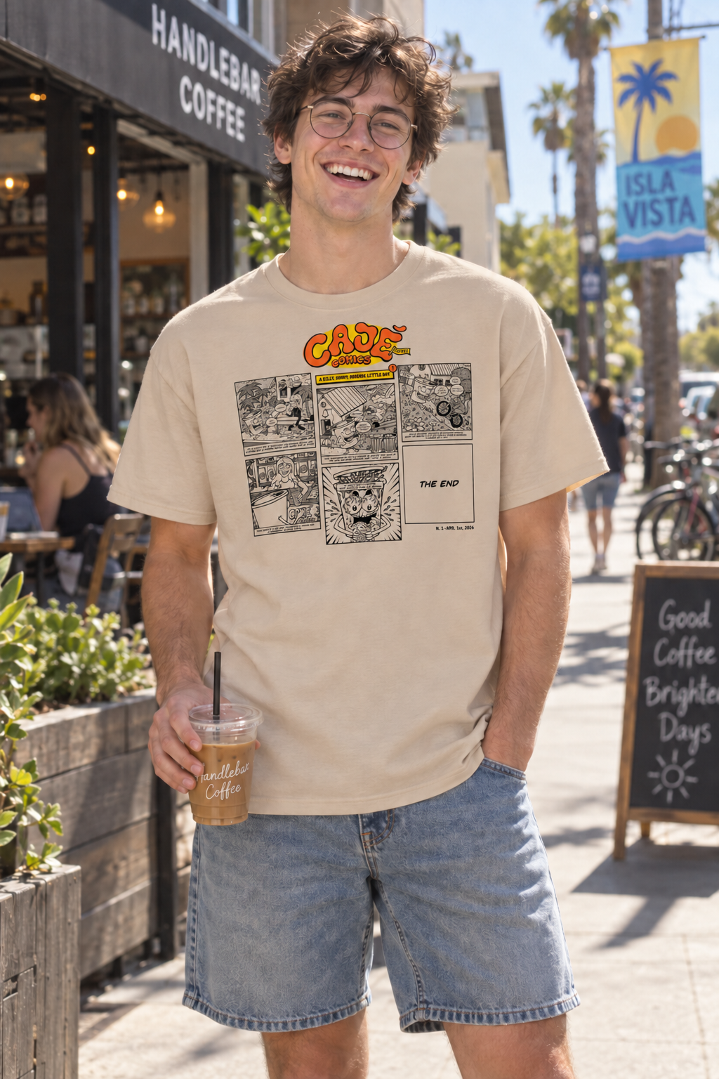 Cajé Comics #1 T-Shirt - Sand