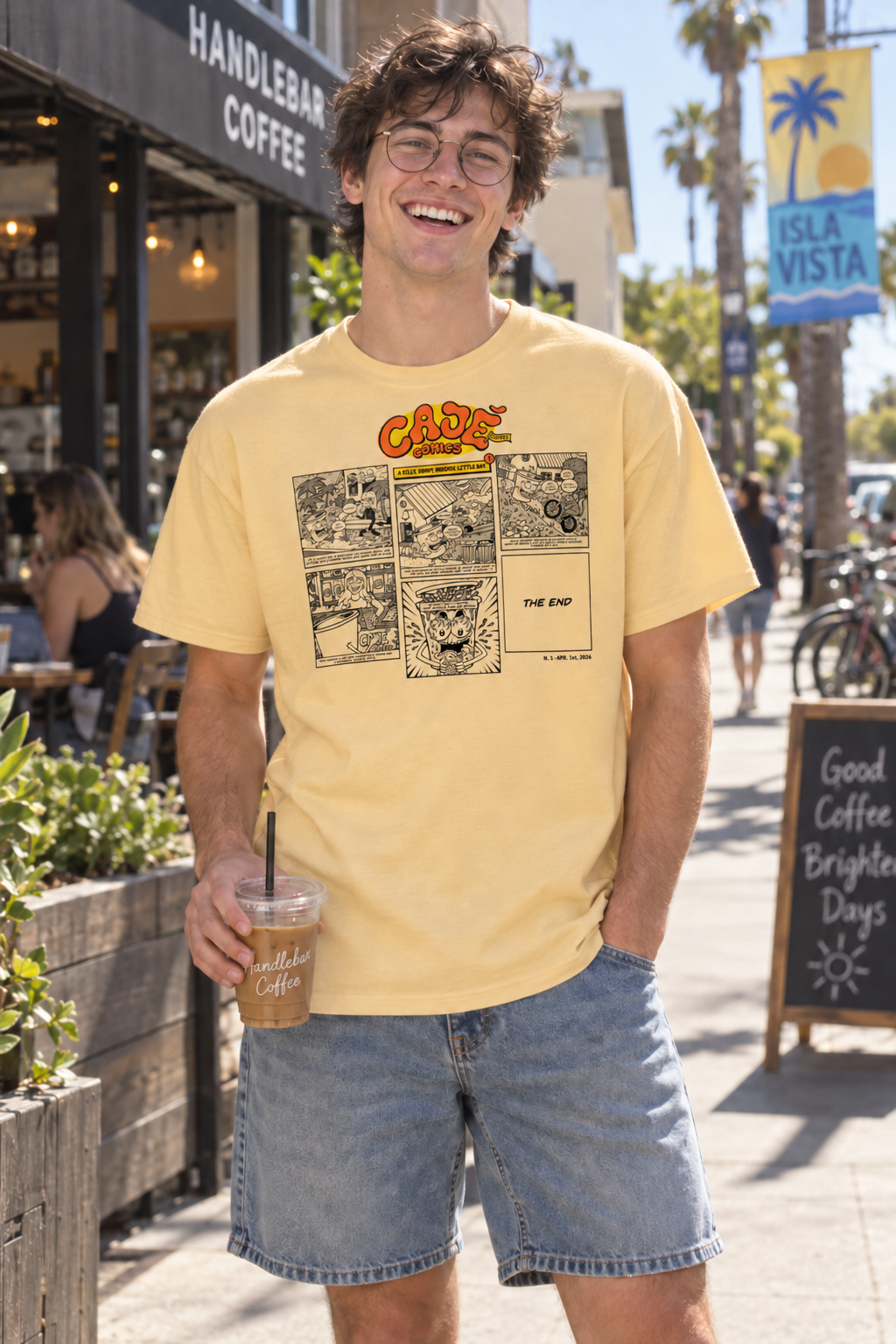 Cajé Comics #1 T-Shirt - Yellow Haze