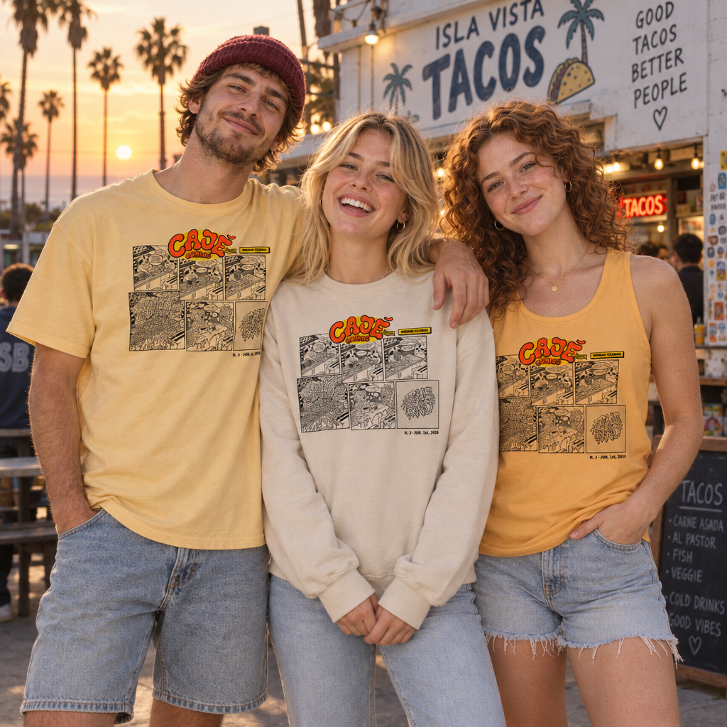 Cajé Comics #3 - Group (T-Shirt, Crewneck Sweatshirt and Tank Top)
