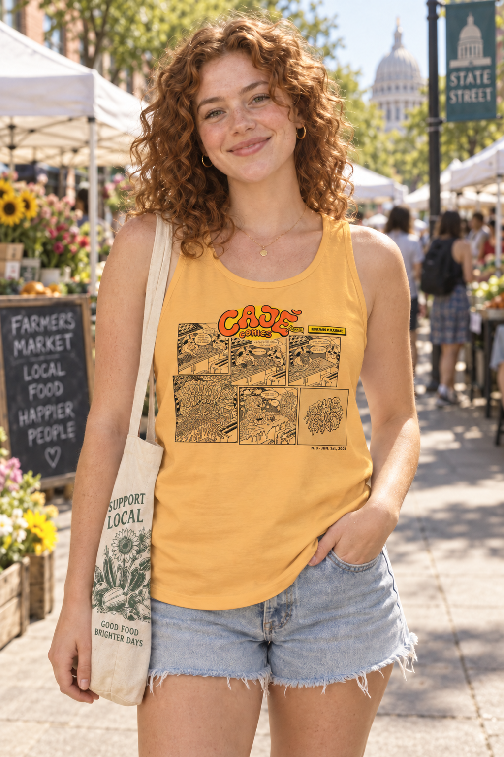 Cajé Comics #3 Tank Top - Squash