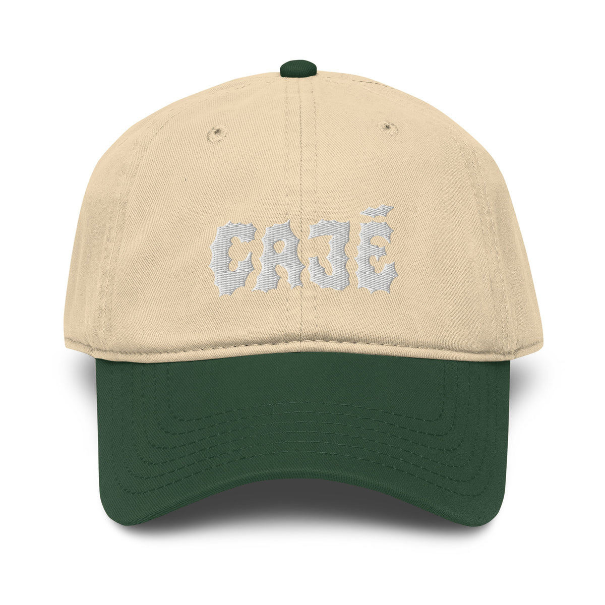 Cajé Dad Hat - Dark Green/Khaki (front)
