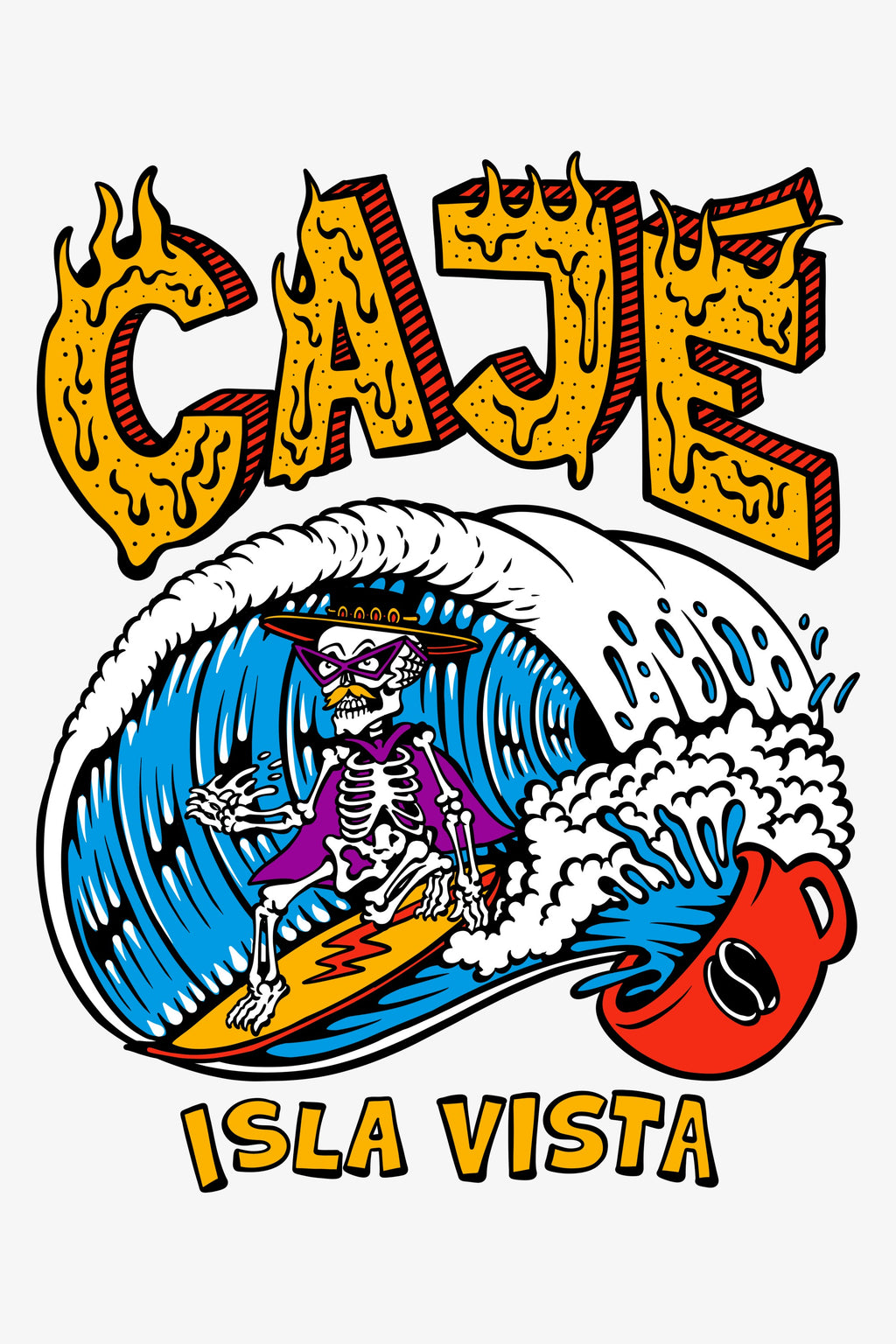 Coffee Cup Surfer - Graphic close-up (light)