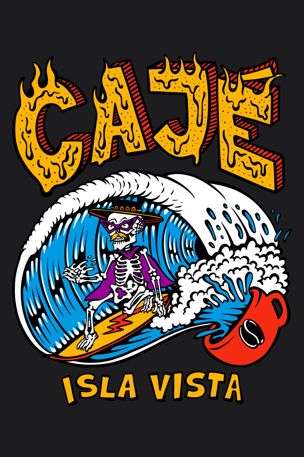 Coffee Cup Surfer - Graphic close-up