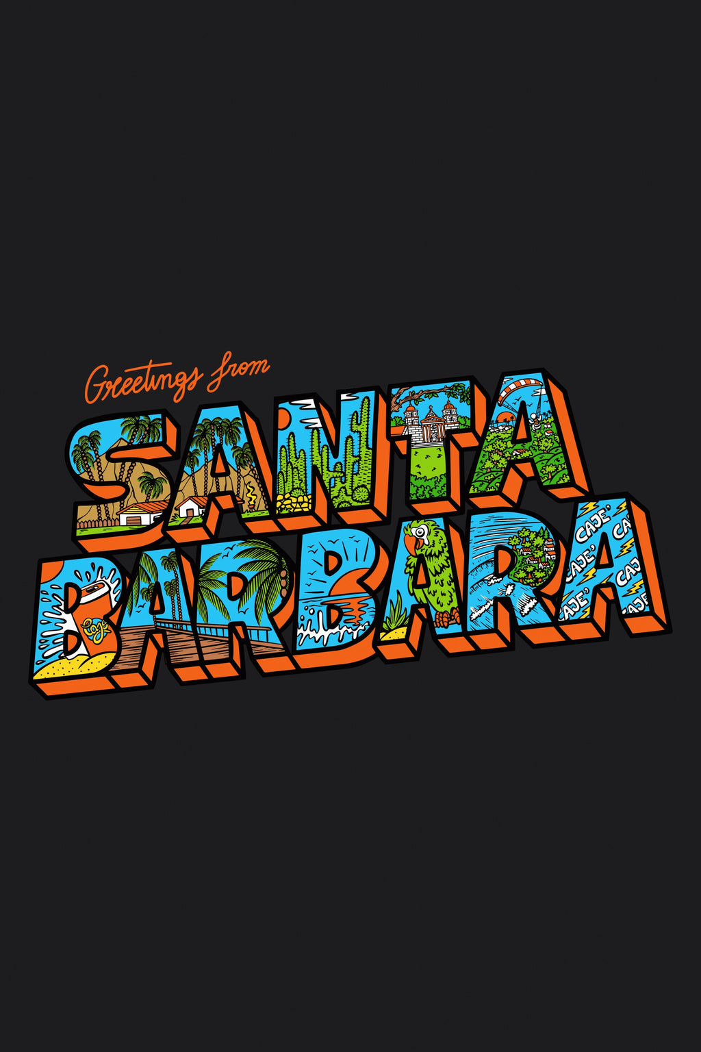 Greetings from Santa Barbara - Graphic close-up