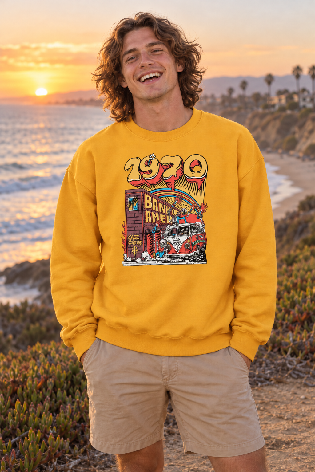 Isla Vista Riots 1970 Crewneck Sweatshirt - Gold
