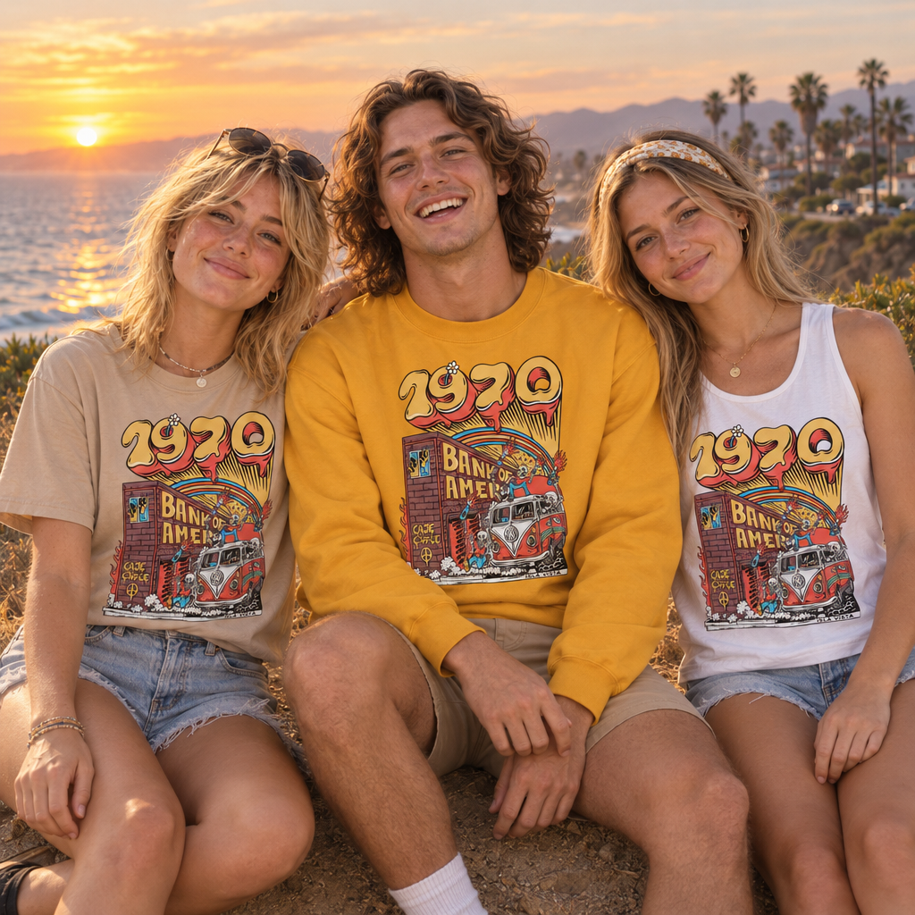 Isla Vista Riots 1970 - Group (T-Shirt, Crewneck Sweatshirt and Tank Top)