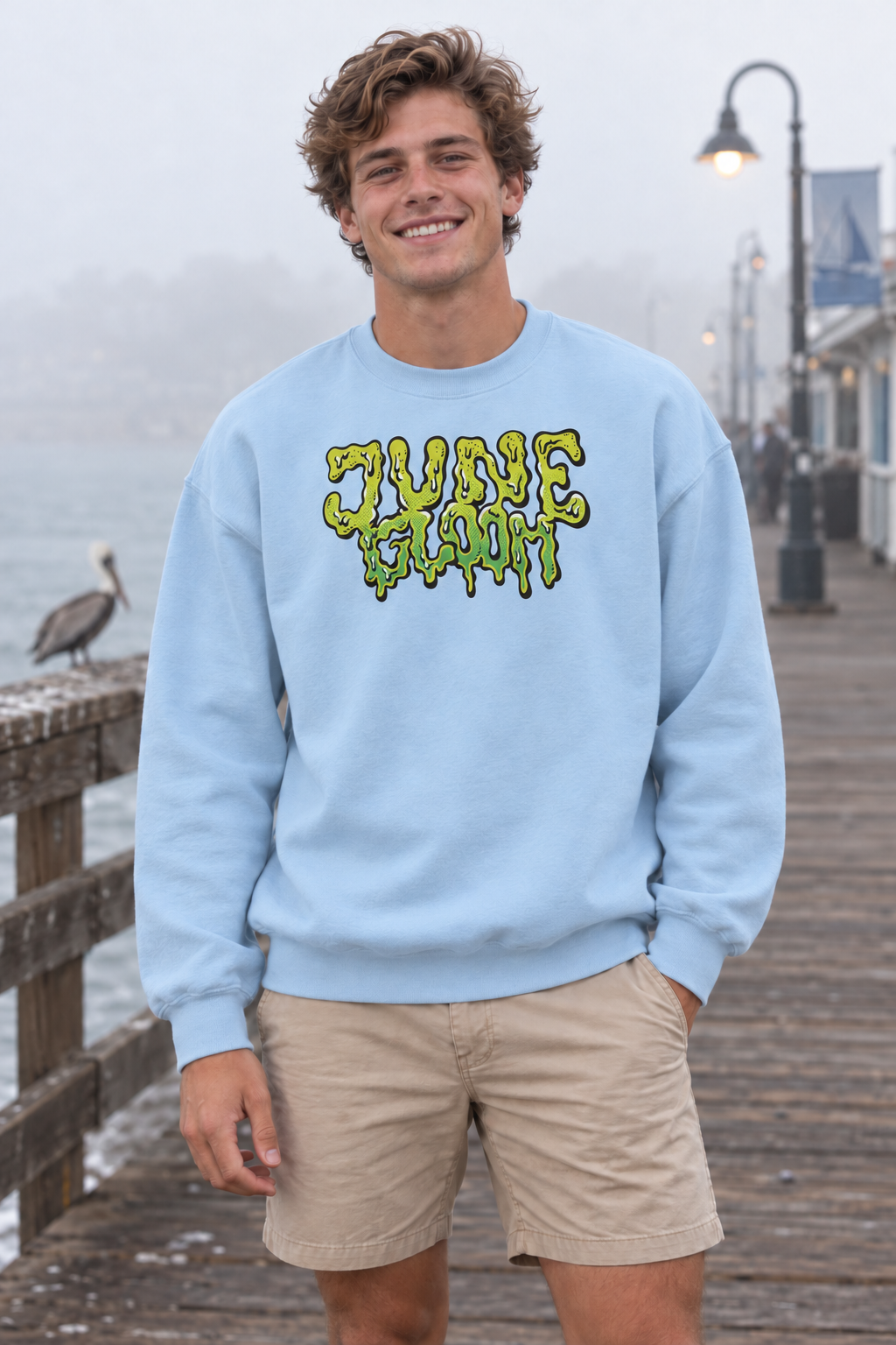 June Gloom Crewneck Sweatshirt - Light Blue