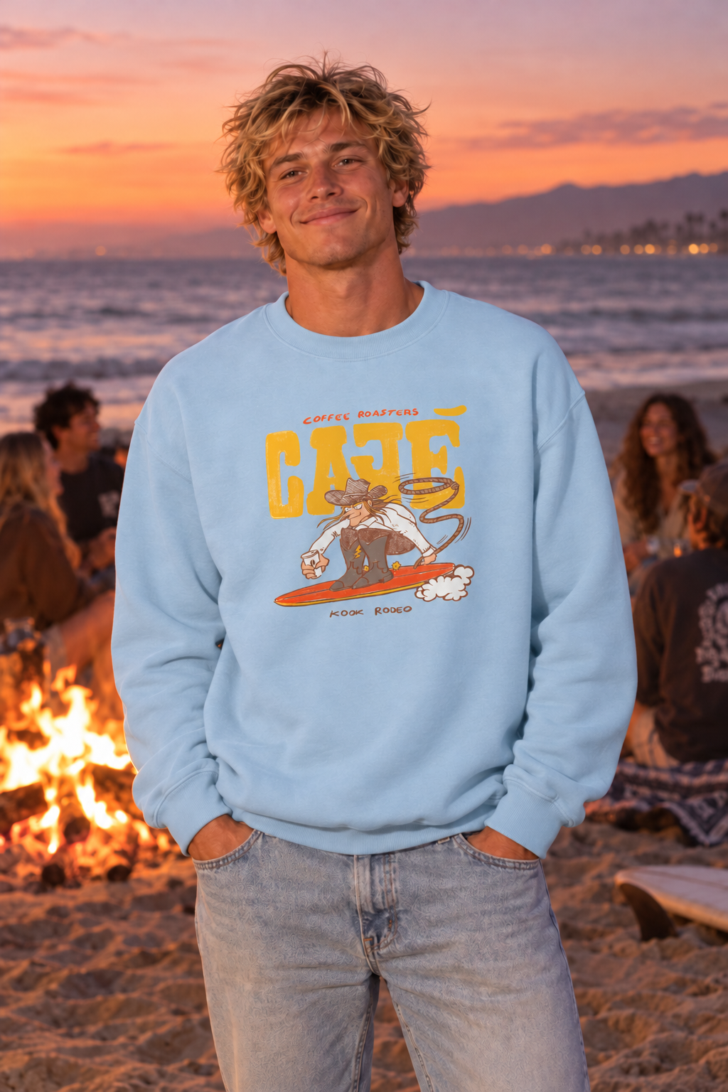 Kook Rodeo Crewneck Sweatshirt - Light Blue