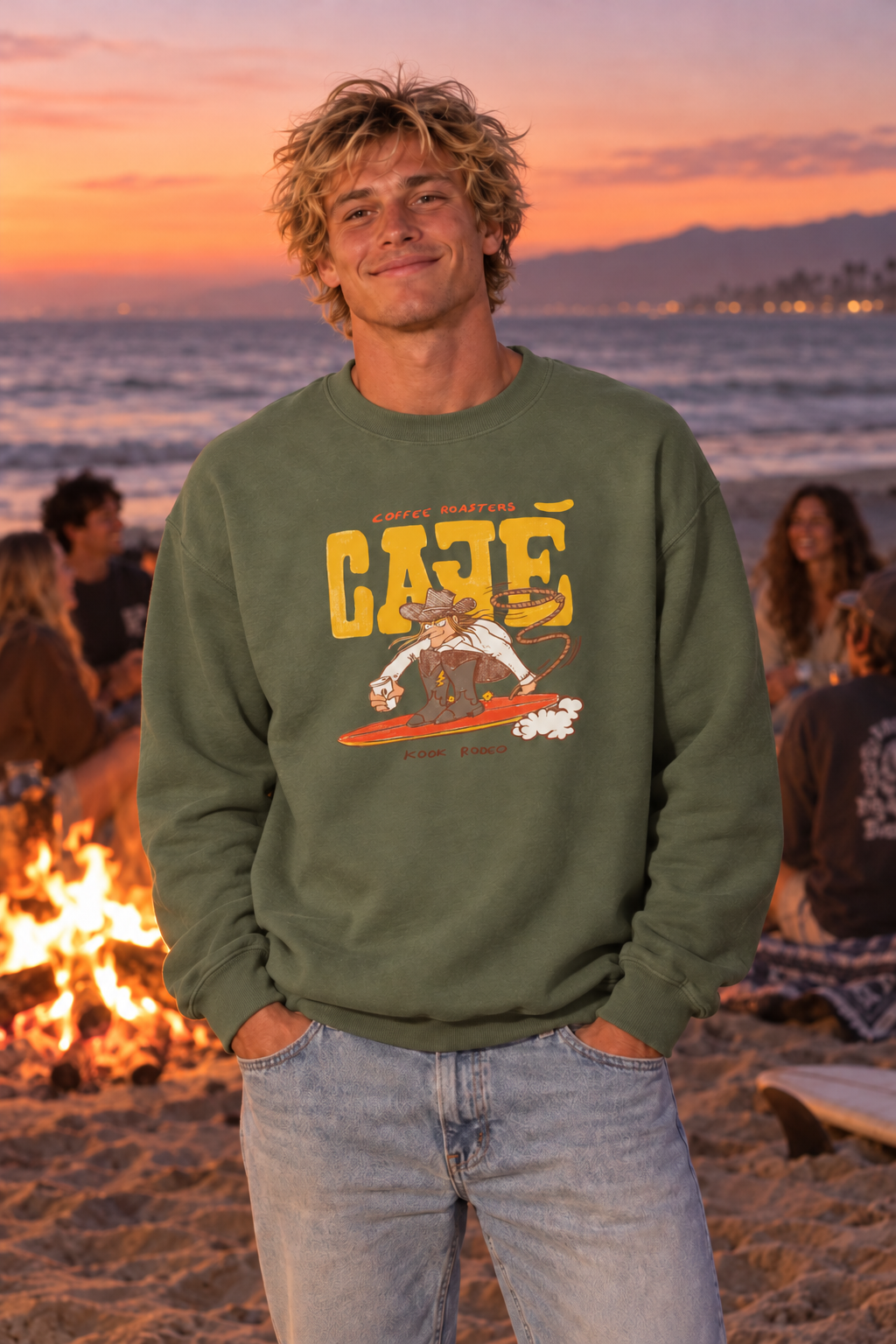 Kook Rodeo Crewneck Sweatshirt - Military Green