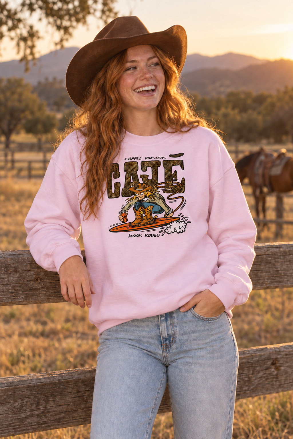 Kook Rodeo V2 Crewneck Sweatshirt - Light Pink