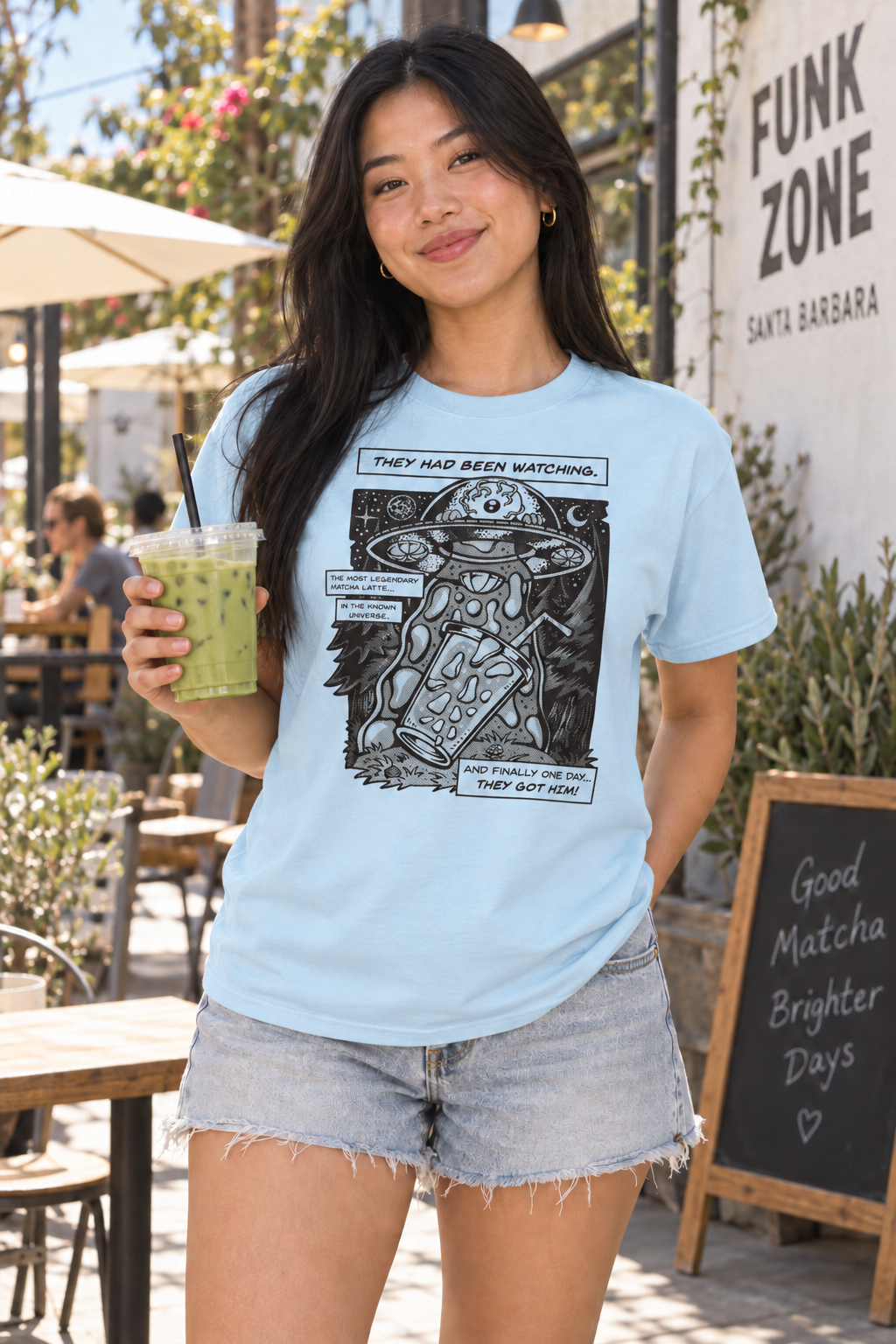 Matcha Abduction T-Shirt - Light Blue
