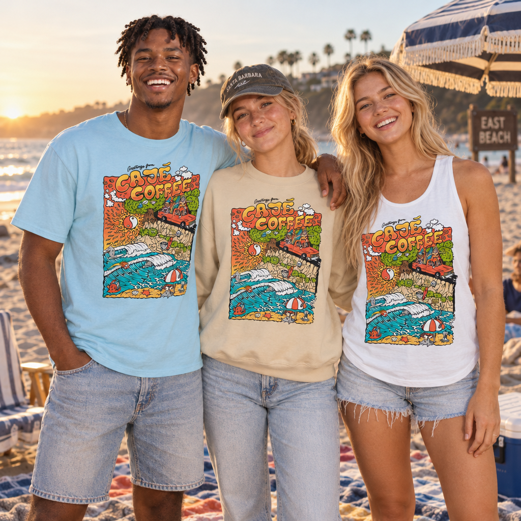 Santa Barbara Beach - Group (T-Shirt, Crewneck Sweatshirt and Tank Top)