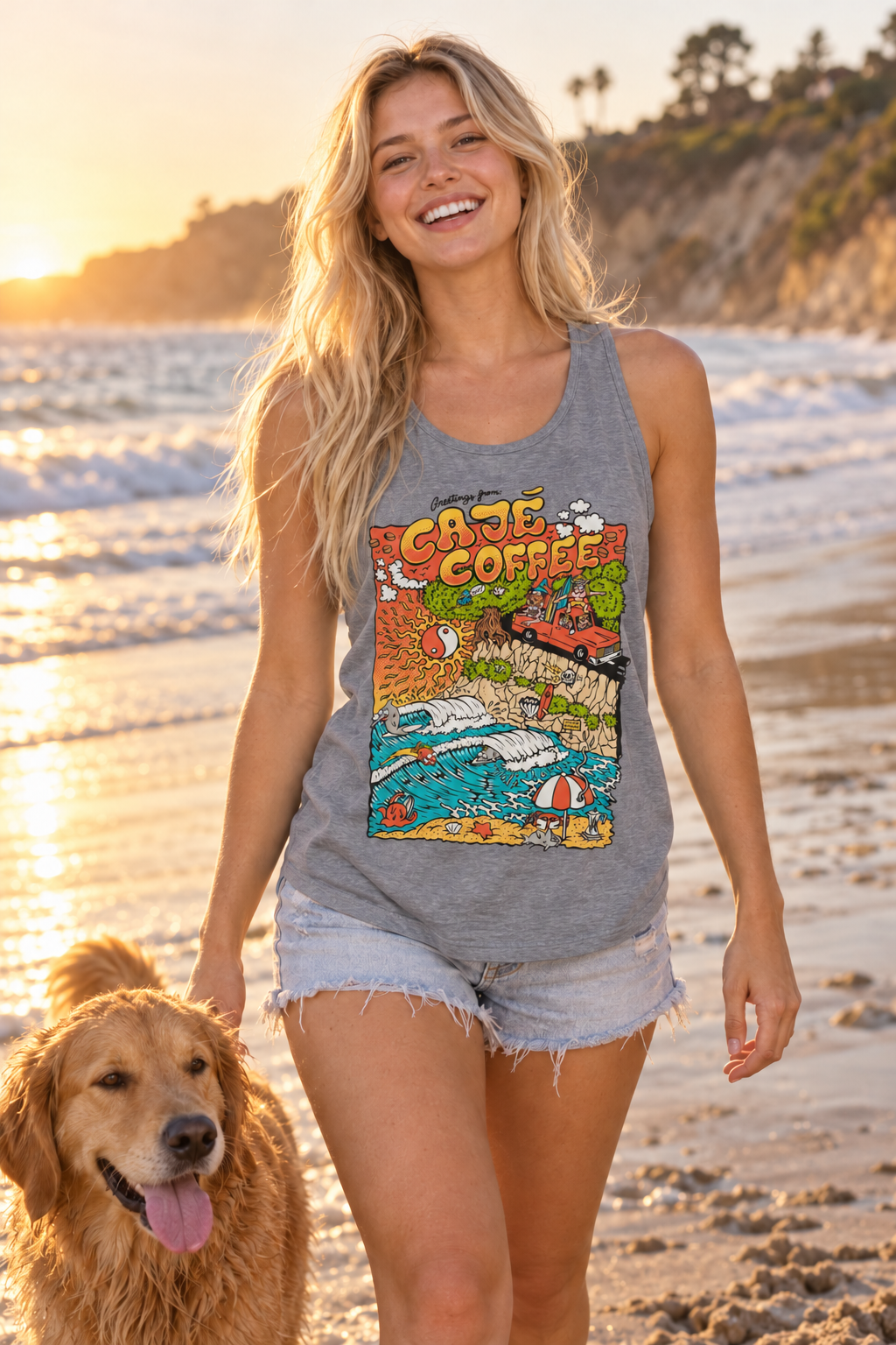 Santa Barbara Beach Tank Top - Athletic Heather