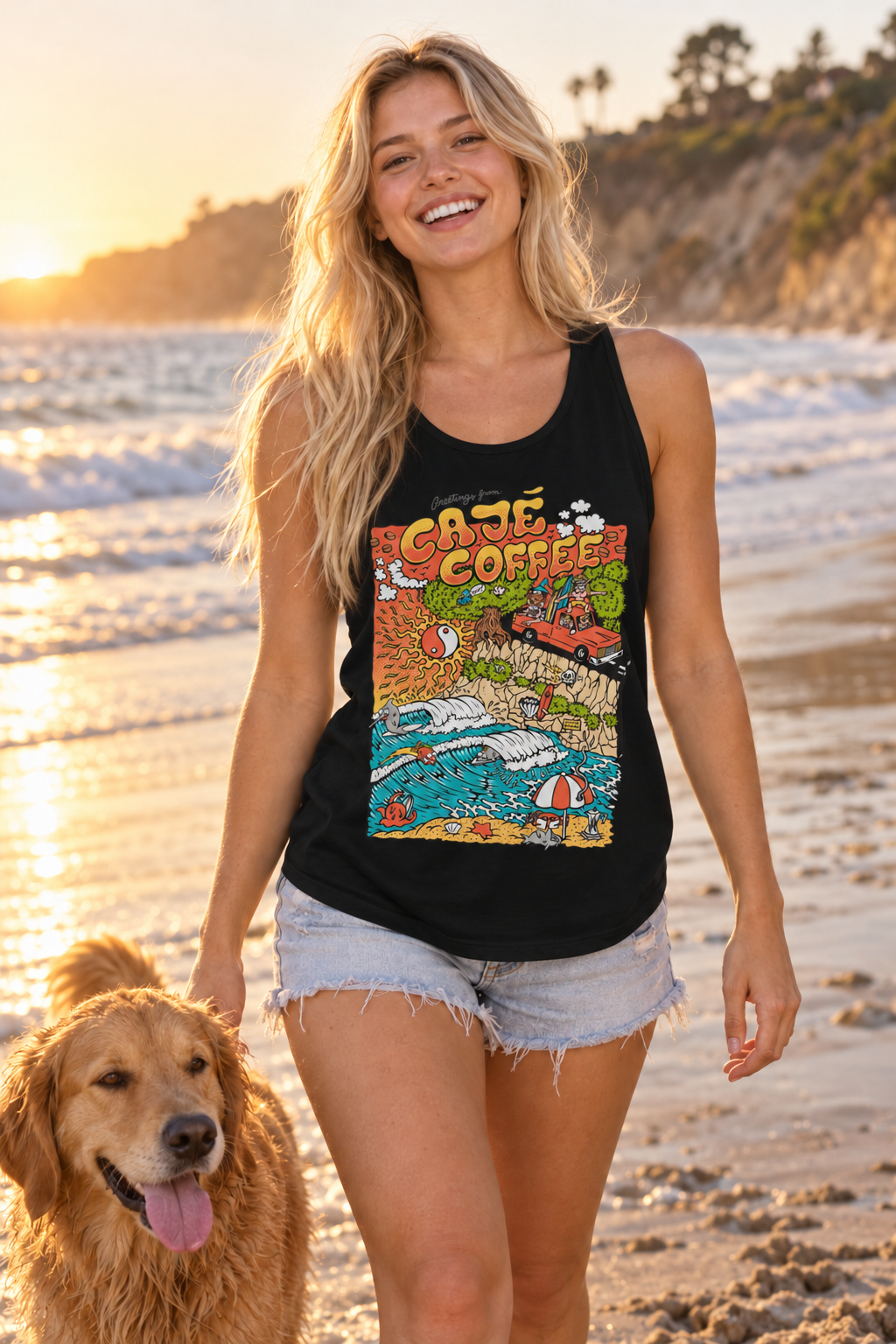 Santa Barbara Beach Tank Top - Black