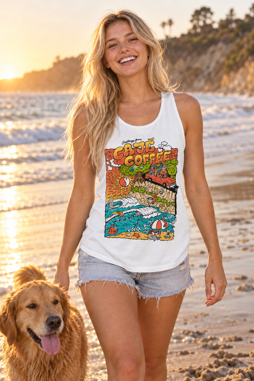 Santa Barbara Beach Tank Top - White