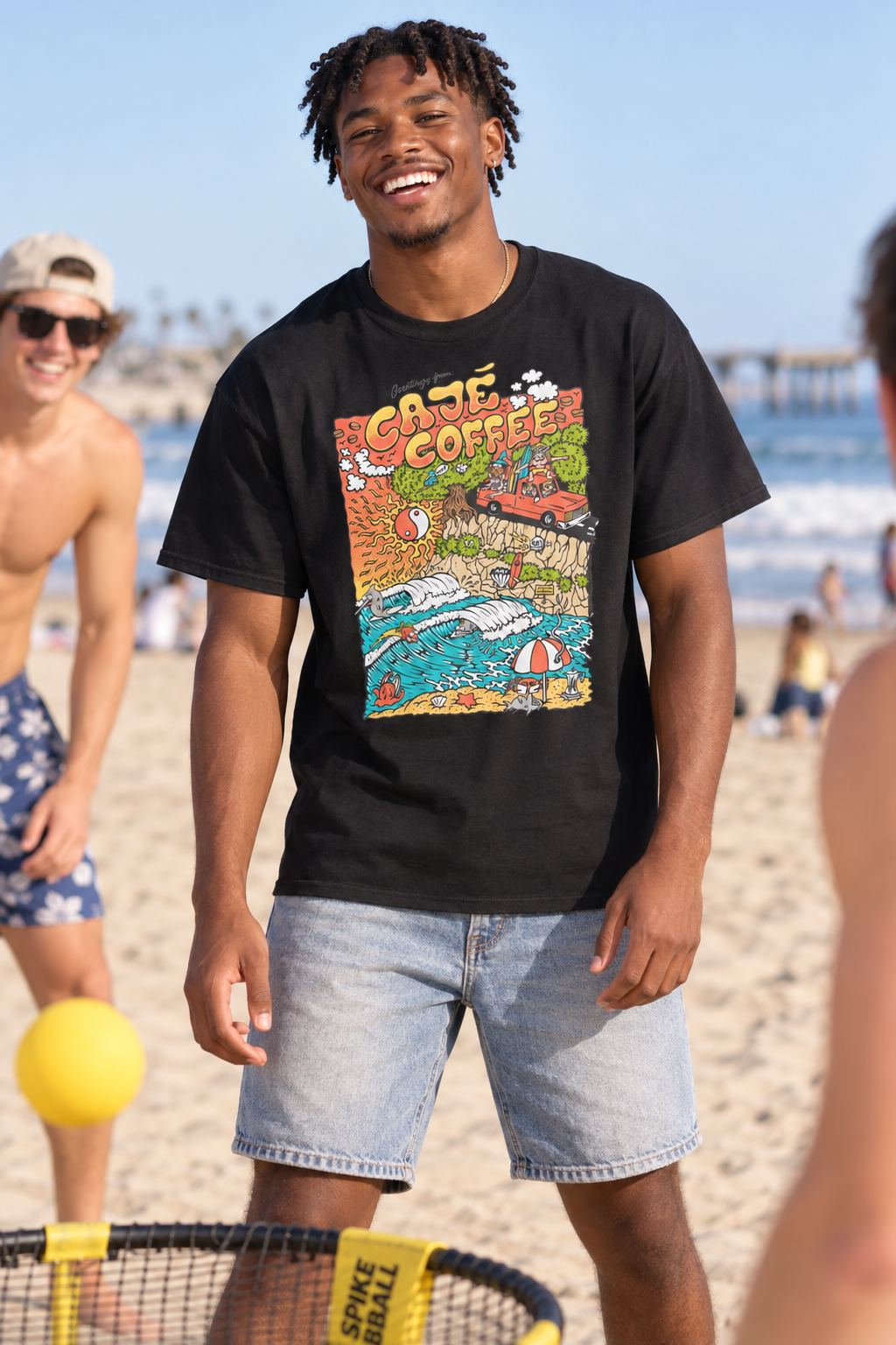 Santa Barbara Beach T-Shirt - Black