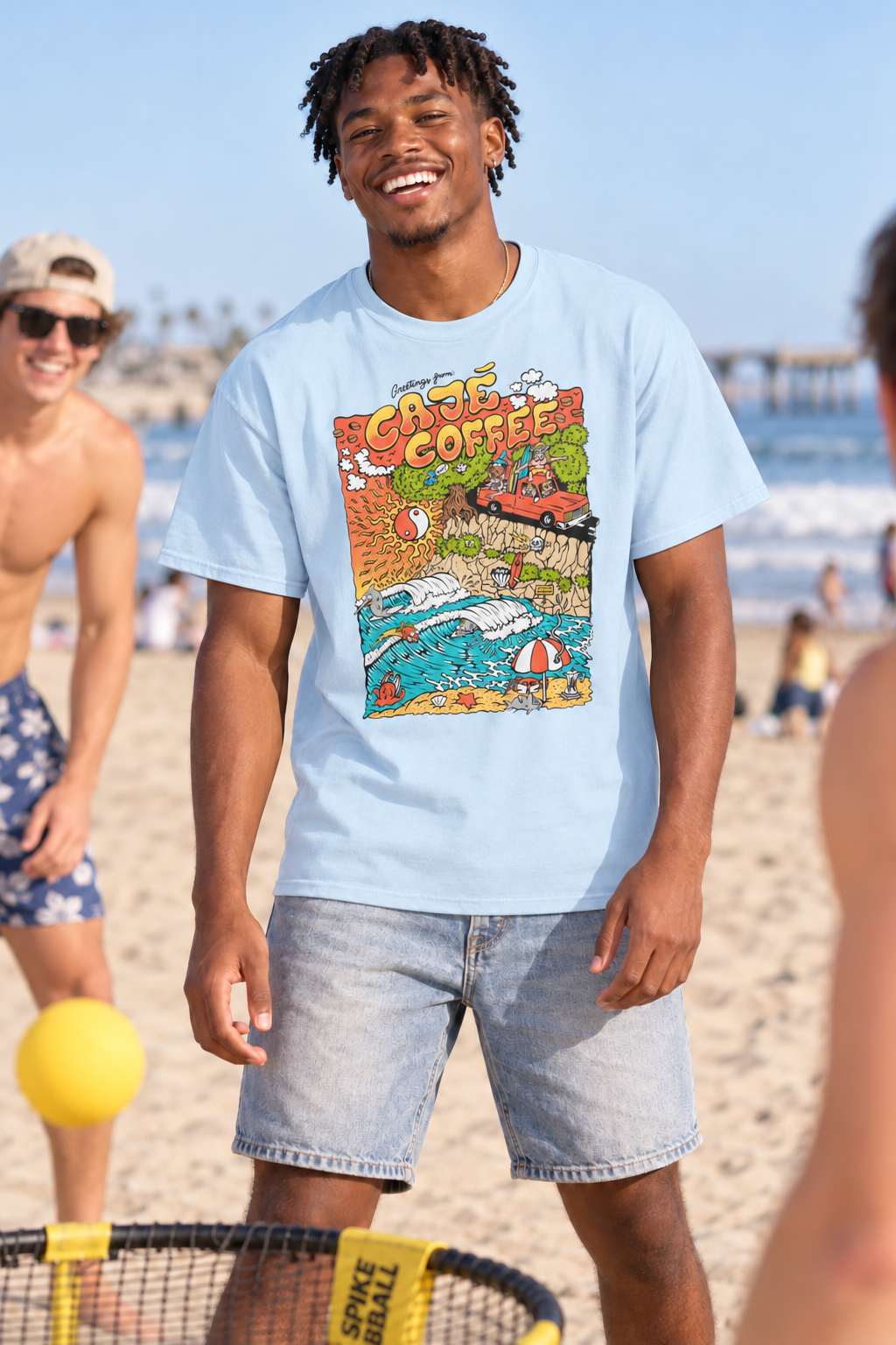 Santa Barbara Beach T-Shirt - Light Blue