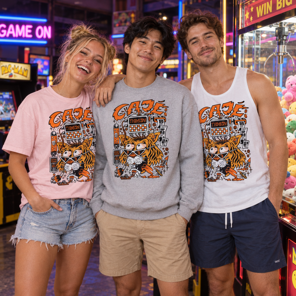 Thinkin' Tiger - Group (T-Shirt, Crewneck Sweatshirt and Tank Top)
