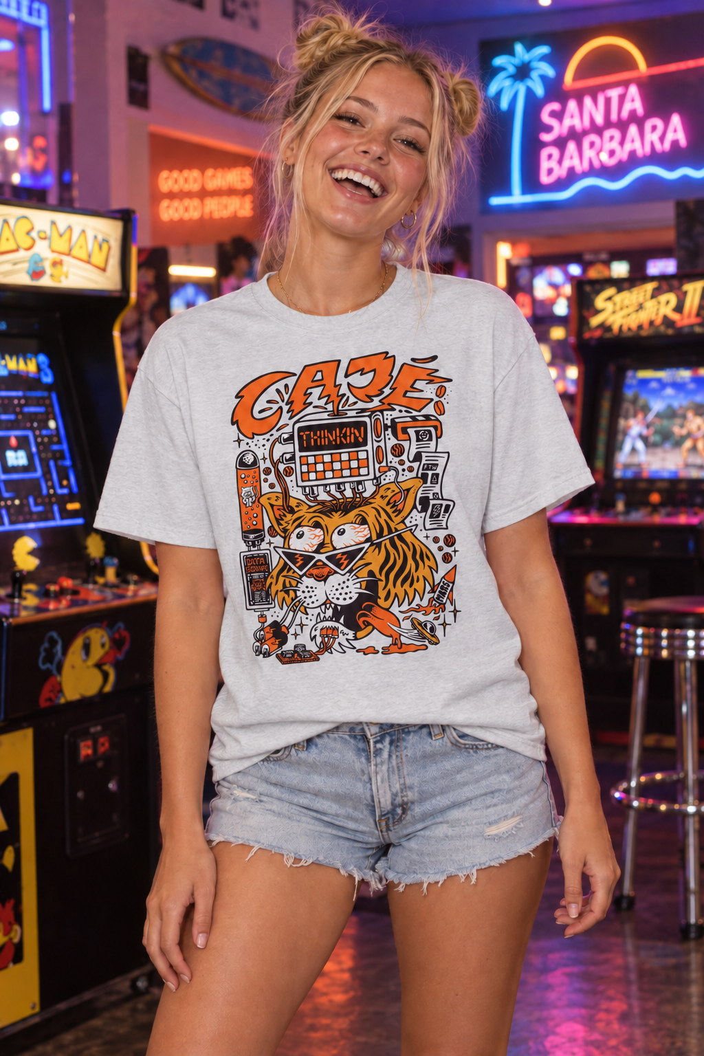 Thinkin' Tiger T-Shirt - Ash