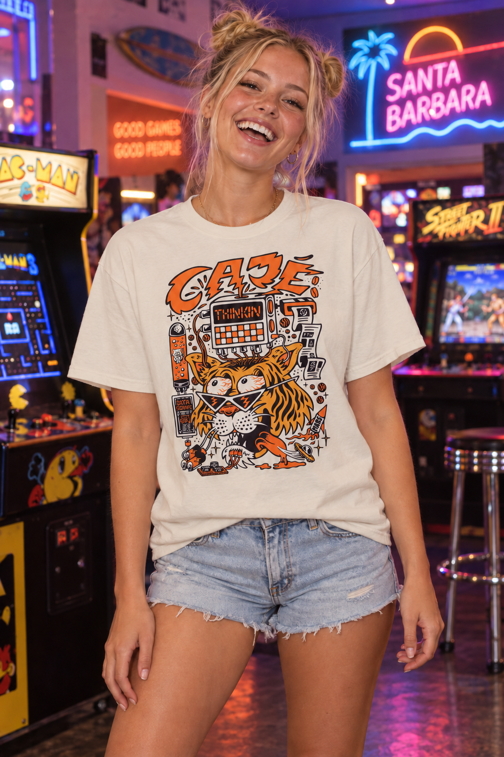 Thinkin' Tiger T-Shirt - Natural