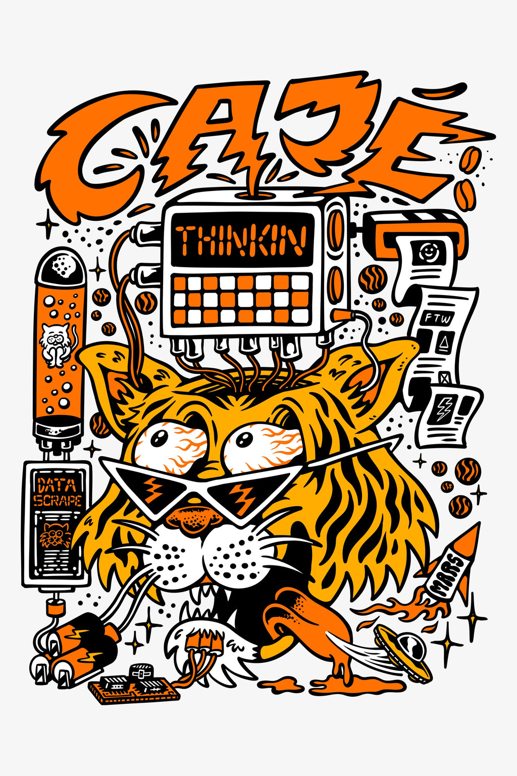 Thinkin' Tiger - Graphic close-up (light)