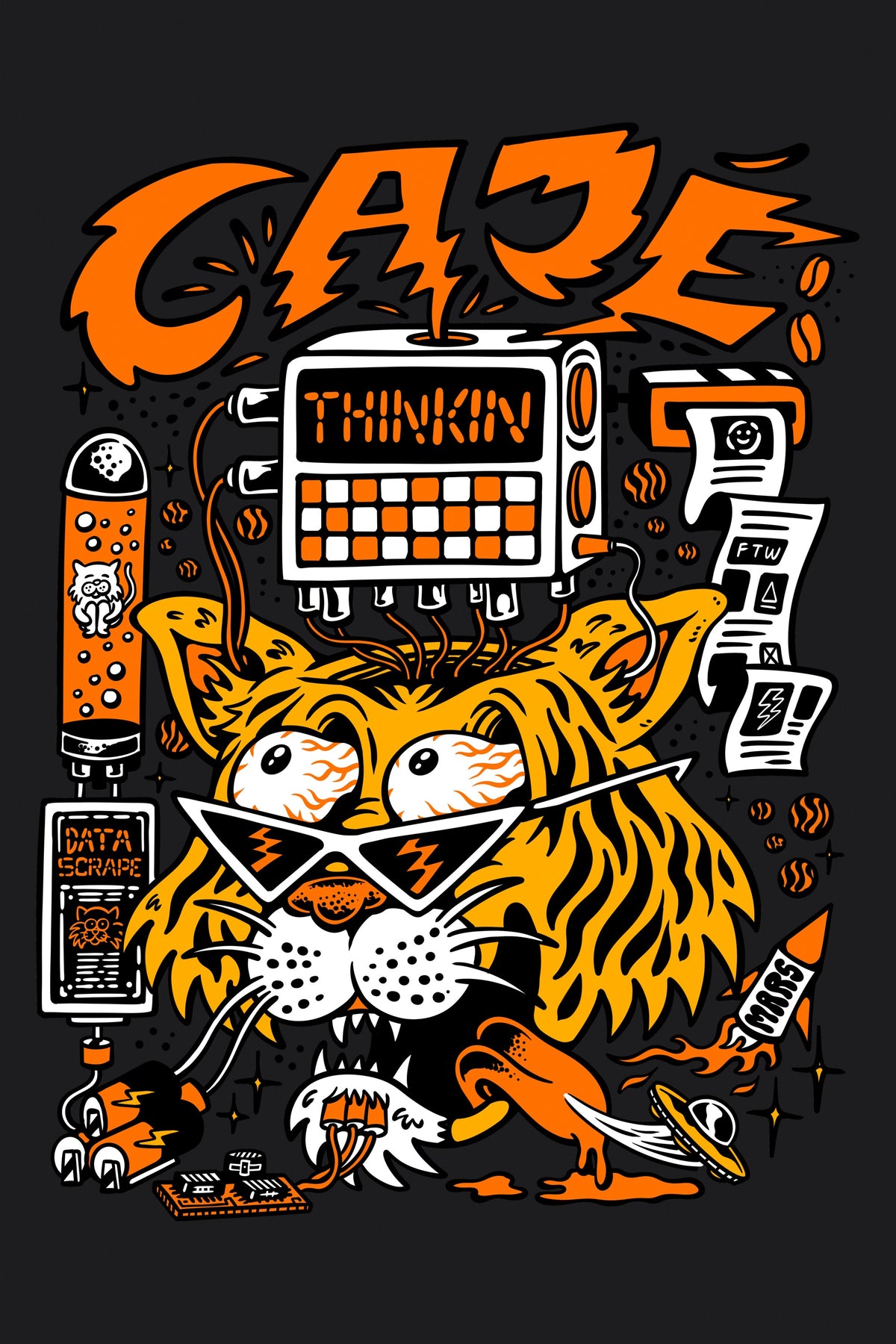 Thinkin' Tiger - Graphic close-up